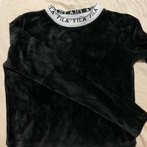 Fila Black Velvet Long Sleeve in XS